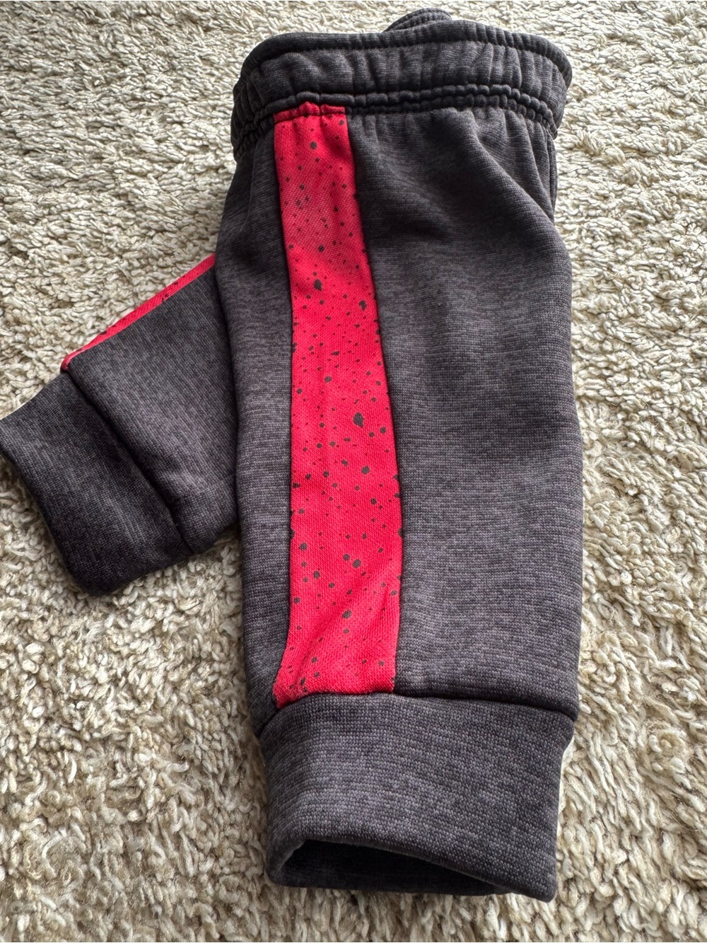 Baby Jogger Sweatpants 0-3M Dark Gray Red-Speckled Stripe Athletic - Picture 3 of 4